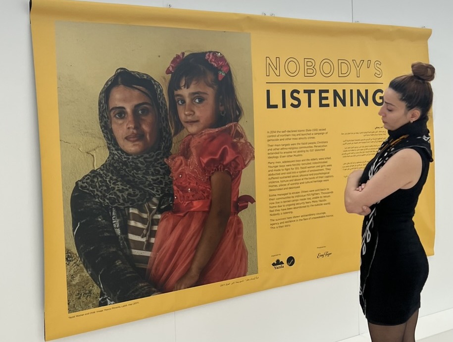 Shano Mohammed at the Nobody's Listening — Yazidi Women exhibit